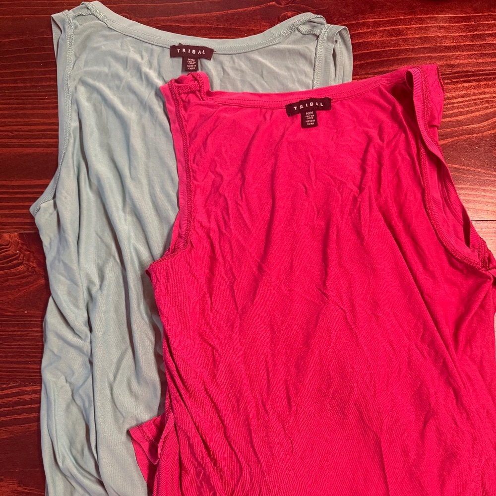 Tribal Pink and Green Tank Top Bundle